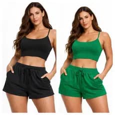➡️ Kit 2  Shorts Femininas Duna com Bolso | Conforto e Estilo | Tamanhos M G GG