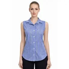 Blusa Feminina Sem Manga Listrada Social Casual Moda Elegante Verão 2026