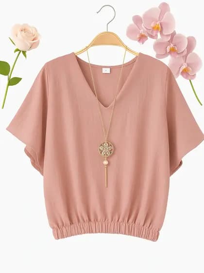 Camiseta Feminina Moda Duna com Elástico – Tendência 2026