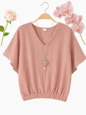 Camiseta Feminina Moda Duna com Elástico – Tendência 2026