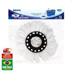 Refil de Microfibra para Mop 13 Litros Esfregão giratório 360° Clean Tech
