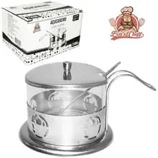 Açucareiro De Vidro E Aço Inox 230ml - Original Line