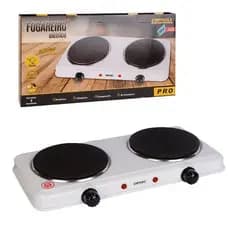 Fogareiro Portátil Elétrico 2 Bocas Compacto Econômico Uso Residencial Camping 127V