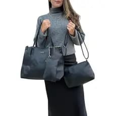 Kit Com 3 Bolsas Femininas Estilo Tote Cores Sortidas Casual