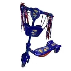Patinete Infantil Dobrável 3 Rodas Luzes Som Azul Segurança Estabilidade