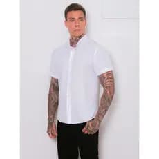 kit6 Camisa Social Masculina Gola Padre de Luxo Com Manga Curta Slim Fit Linho e Viscose Tecido Premium