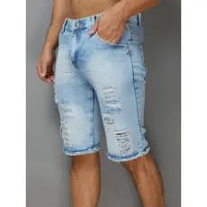 Bermuda Masculina Preta Lisa Short Preto Jeans Masculino