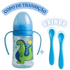 Copo De Transição com Alça 270ml Petita Premium + 2 Colher de Silicone