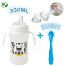 Copo Para Bebê 330ml Colher de Silicone
