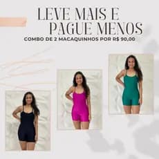 LEVE MAIS E PAGUE MENOS! Combo de 2 Macaquinhos Fitness Feminino Canelado brilhoso Alta Elasticidade