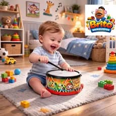 Brinquedo tamborzinho infantil para bebe 1 unidade
