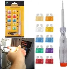 kit fusível automotivo e chave de teste garra de jacaré