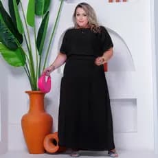 Conjunto Social Plus Saia Longa Blusa Elegante Evangélica