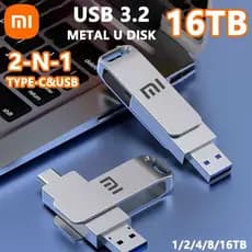 Pendrive USB3.0 De Alta Velocidade 2 Em 1 16TB/8TB/4TB/2TB/1TB Pen Drive OTG Usb Flash Metal Memória Vara 3.0 Para Tipo-