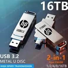 2 Em 1 OTG Tipo C Usb flash Drive Metal Memória Vara 3.0 Disco 1/2/4/8/16TB USB3.2 Duplo Pendrive Para Computadores E Te