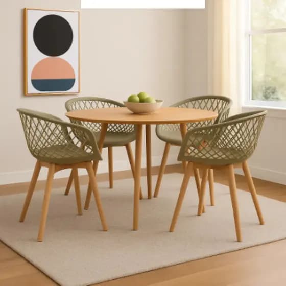 Kit 4 Cadeiras de Jantar Tiffany Web Empório Base Wood