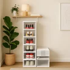 Sapateira Vertical Dobrável Caixa Organizadora Para Calçados Sapato Tênis 6 Andares