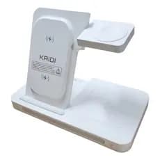 Carregador Por Induçao S/ Fio 3x1 Kaidi Knc9097 Preto