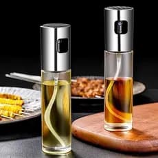 Pulverizador de Azeite Vinagre Spray Borrifador Vidro Cor Aço Inox