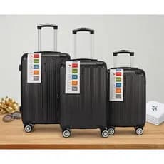 Jogo Kit 3 Malas de Viagem Premium P/M/G Rodinhas 360° ABS Ultra Resistente Luxo