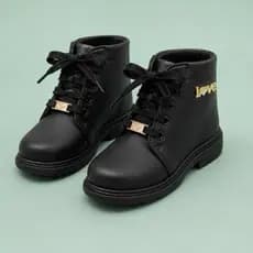 Bota Infantil Menina Coturno Delicada Love Feminina Para Todas As Ocasiões Inverno Estilosa