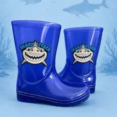 Galocha Infantil Menino Cano Longo Shark Bota Confortável Macia e Leve