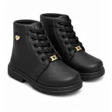 Bota infantil Menina Coturno Coração Feminina Cano Curto Confortável Para Inverno e Todas as Ocasiões