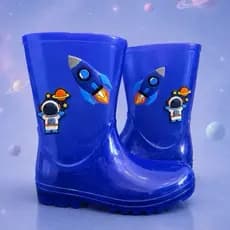 Galocha Infantil Menino Bota Cano Longo Astronauta Macia Confortável Macia e Leve
