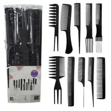 Kit Profissional de 10 Pentes de Corte para Cabeleireiro e Barbeiro