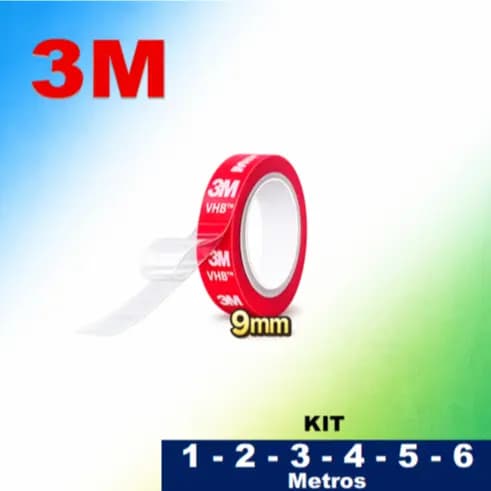 Fita Dupla Face Extra Forte 9mm da 3M Pronta Entrega Kit 1 a 6 metros