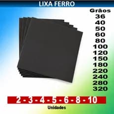 Lixa Ferro Profissional Para Metal Grãos 36 a 320 – Opções 2 a 10 Unidades | Lixa Ferro / Ferrugem