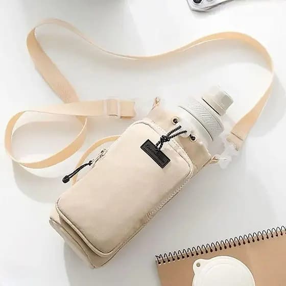 Bolsa de armazenamento com cordão para chaleira portátil para celular ao ar livre, capa para copo térmico, bolsa de viag