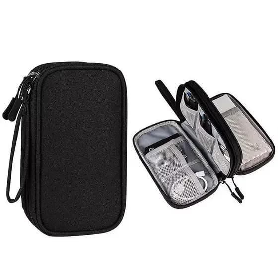 Necessaire organizadora bolsa portatil celular cabos fios armanazamento