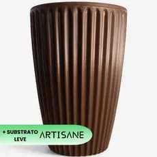 Vaso Planta Decorativo Polietileno Coluna Romana Canelada N1 flor jardim luxo varanda 3D