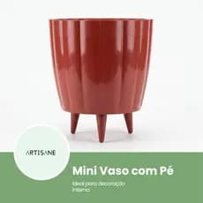 Mini Vaso Cachepô Decorativo com Pés Plantas 20x16 Cachepot Injetado Moranga