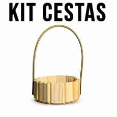 Kit Cestas Madeira Pinus com Alça para Presente e Lembrancinha Dia das Mães