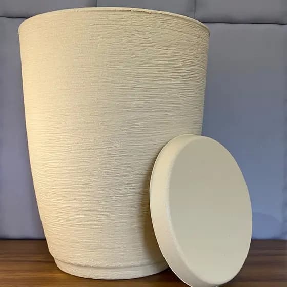 Vaso Plantas Decorativo Polietileno Coluna Bojo Escovada N2 38x31