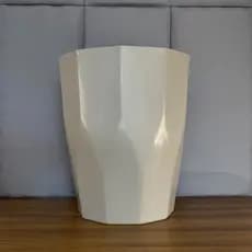 Vaso Planta Cachepot Decorativo Polietileno Coluna Facetada 30x24