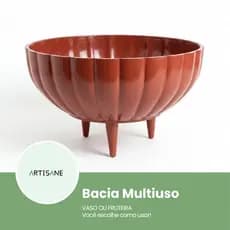 Vaso Decorativo Bacia Moranga 15x26 Alto Brilho Jardim Planta Cachepô Multiuso Fruteira