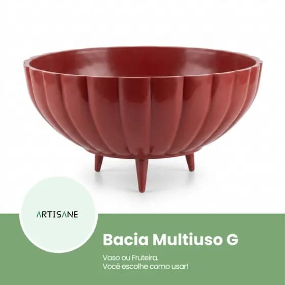 Vaso Decorativo Bacia Moranga 16x34 Alto Brilho Jardim Planta Cachepô Multiuso Fruteira