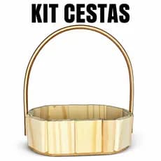 Kit Cestas Madeira Pinus com Alça p/ Presente, Lembrancinha e Decoração (5, 10 ou 20 Unidades)