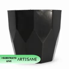 Vaso Para Plantas Decorativo Pequeno Facetado Moderno Polietileno Casa Jardim