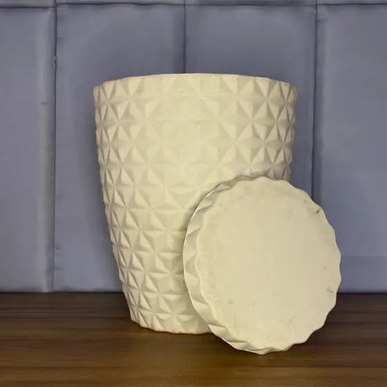 Vaso Plantas Decorativo Coluna Bojo Diamante 29x26cm