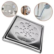 Ralo Tampa Grelha INOX QUADRADO Abre e Fecha Rotativo Com Caixilho Porta Ralo 10x10 Veda Cheiro