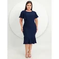Vestido Midi Feminino Elegante Manga Flare – Look para Festa Moda Evangélica Social