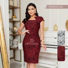 Vestido tubinho midi - Estampado floral - Casual Chic - tecido encorpado