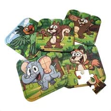 Kit Diversão 5 Quebras Cabeças Peças Criatividade Infantil Desenvolvimento