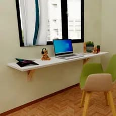 Mesa Suspensa Em Mdf Branco Estudos Home Office Computador
