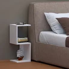 Mesinha de Cabeceira Quarto Cama  Prateleira Formato em S