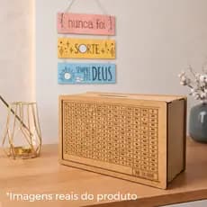 Cofrinho Cofre Madeira MDF Desafio 10Mil-Escolha Sua Meta E Realize Seus Sonhos -Método Japones